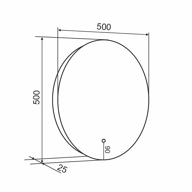 Зеркало круглое с подсветкой МИЛАН (50) / AQUA DE MARCO