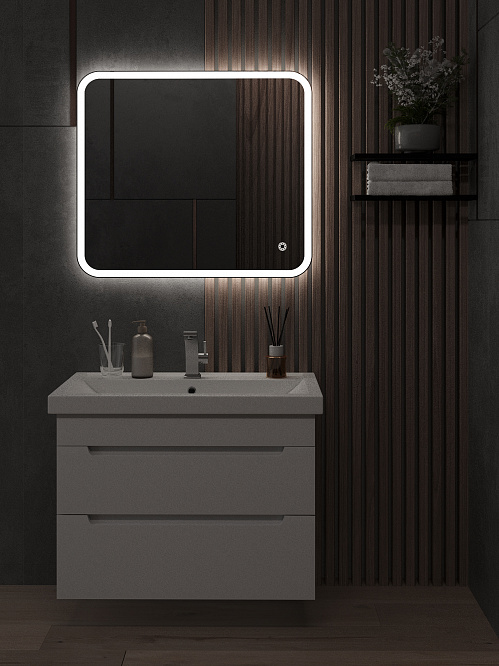 Зеркало с подсветкой КАПЕЛЛА (70*80 /80*70) /универсальное/ AQUA DE MARCO